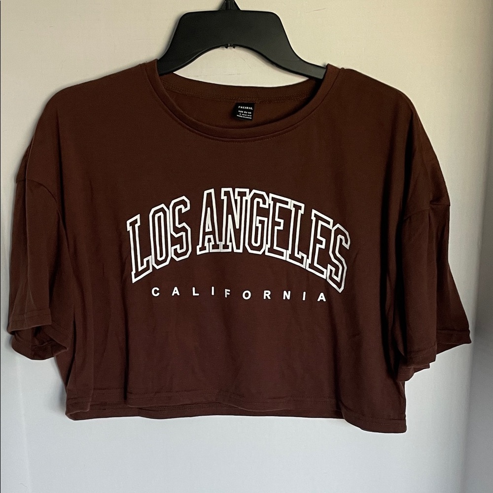 Fresral Black California West Coast Crop Top ladies size Large NWOT